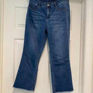 Flared crop denim jeans